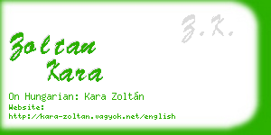 zoltan kara business card